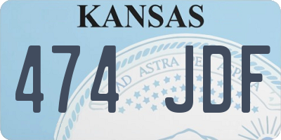 KS license plate 474JDF