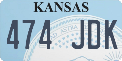 KS license plate 474JDK