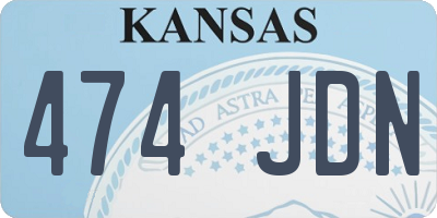 KS license plate 474JDN