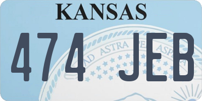 KS license plate 474JEB