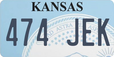 KS license plate 474JEK