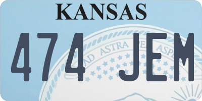 KS license plate 474JEM