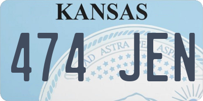 KS license plate 474JEN