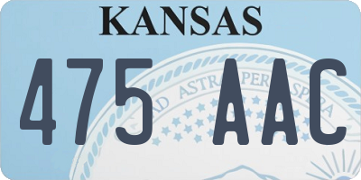 KS license plate 475AAC