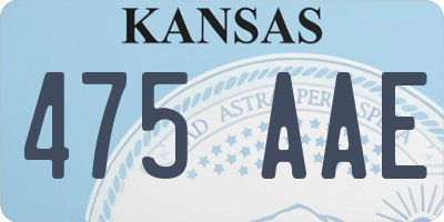 KS license plate 475AAE