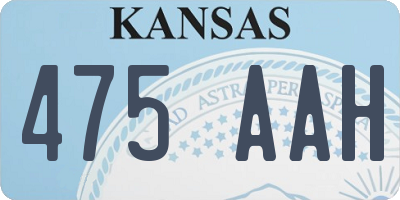 KS license plate 475AAH