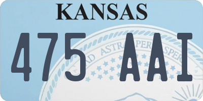 KS license plate 475AAI