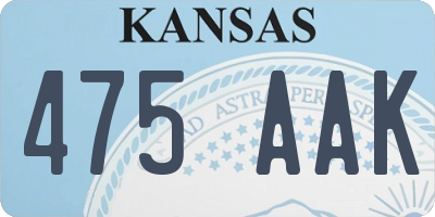 KS license plate 475AAK