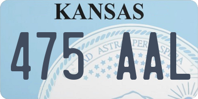 KS license plate 475AAL