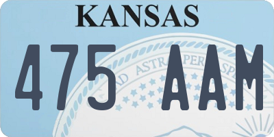 KS license plate 475AAM