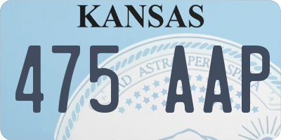 KS license plate 475AAP