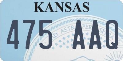 KS license plate 475AAQ