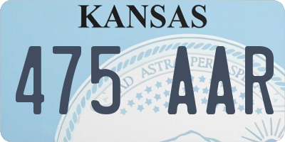 KS license plate 475AAR