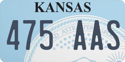 KS license plate 475AAS