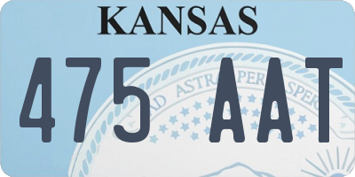 KS license plate 475AAT