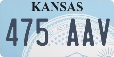 KS license plate 475AAV