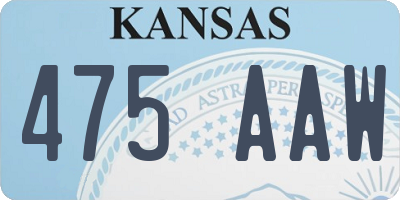 KS license plate 475AAW