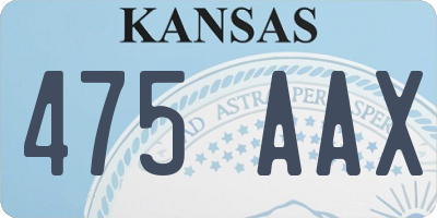 KS license plate 475AAX