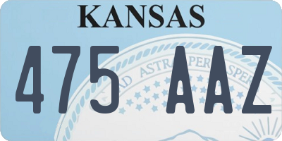 KS license plate 475AAZ