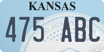 KS license plate 475ABC