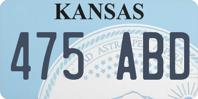 KS license plate 475ABD