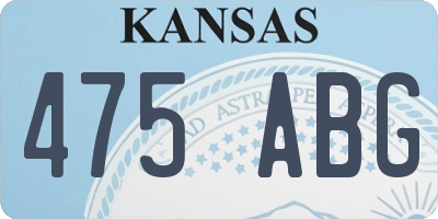KS license plate 475ABG