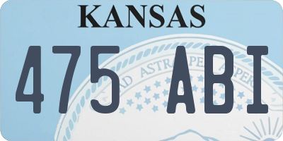 KS license plate 475ABI