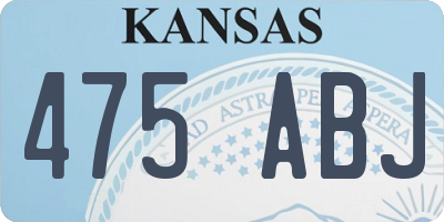 KS license plate 475ABJ