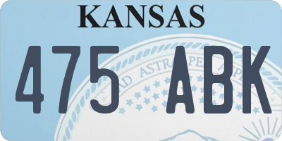 KS license plate 475ABK