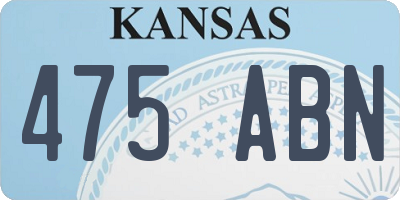 KS license plate 475ABN