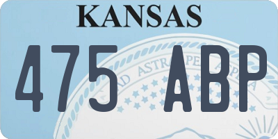 KS license plate 475ABP
