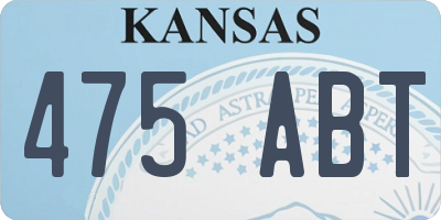 KS license plate 475ABT