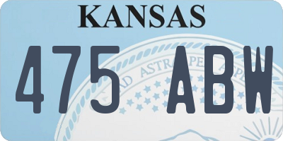 KS license plate 475ABW