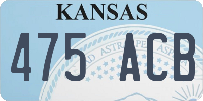 KS license plate 475ACB