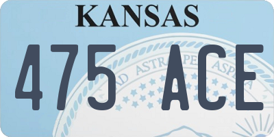 KS license plate 475ACE