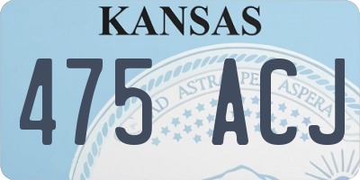 KS license plate 475ACJ