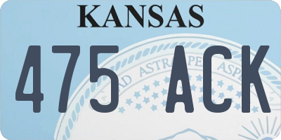KS license plate 475ACK