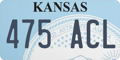 KS license plate 475ACL