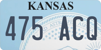 KS license plate 475ACQ