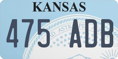 KS license plate 475ADB