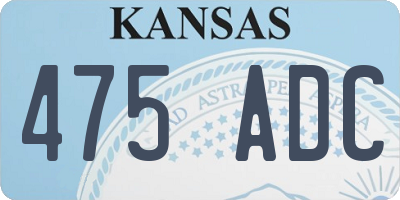 KS license plate 475ADC