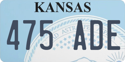 KS license plate 475ADE