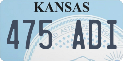 KS license plate 475ADI