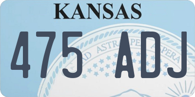 KS license plate 475ADJ