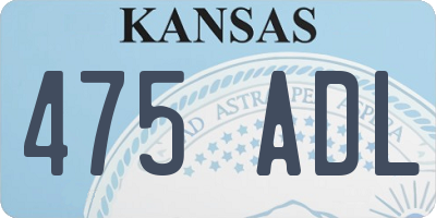 KS license plate 475ADL