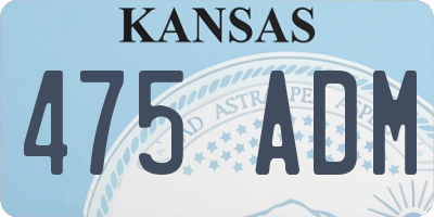 KS license plate 475ADM