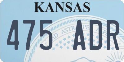 KS license plate 475ADR
