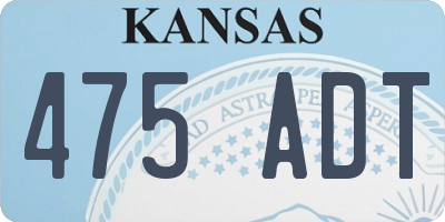 KS license plate 475ADT