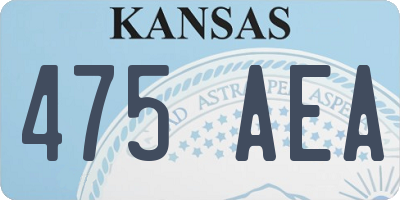 KS license plate 475AEA