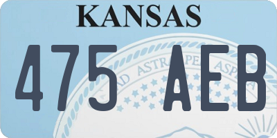 KS license plate 475AEB